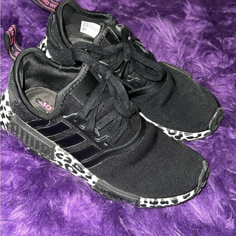 Adidas Kids Black Leopard Sneakers